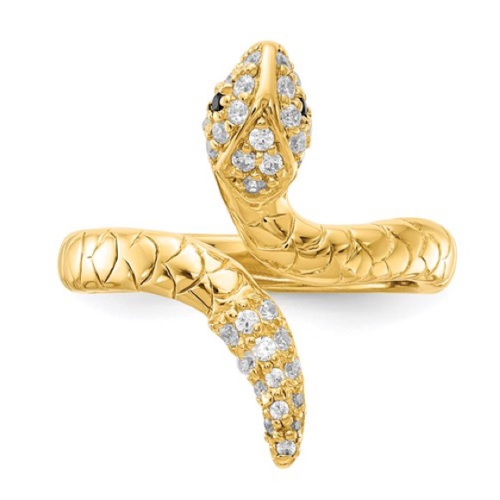 Snake Ring CZ Sterling Silver - Picture 5 of 6